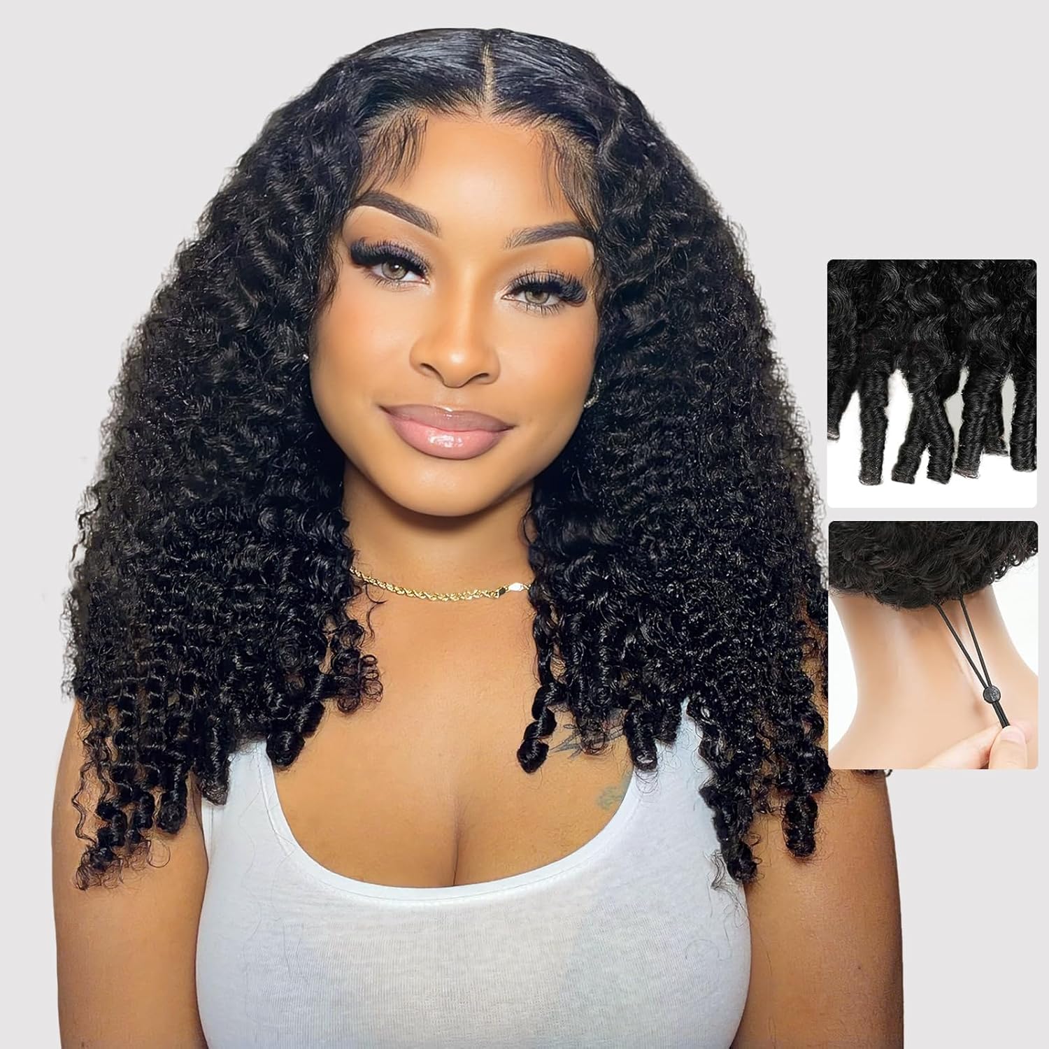 Burmese Curly 9x6 Glueless Human Hair Wig with Spiral Curls Ends,220 Density Drawstring Pre Plucked Pre Cut Wear and Go HD Lace Closure Wig Effortless Style Breathable for Black Women 16 Inch