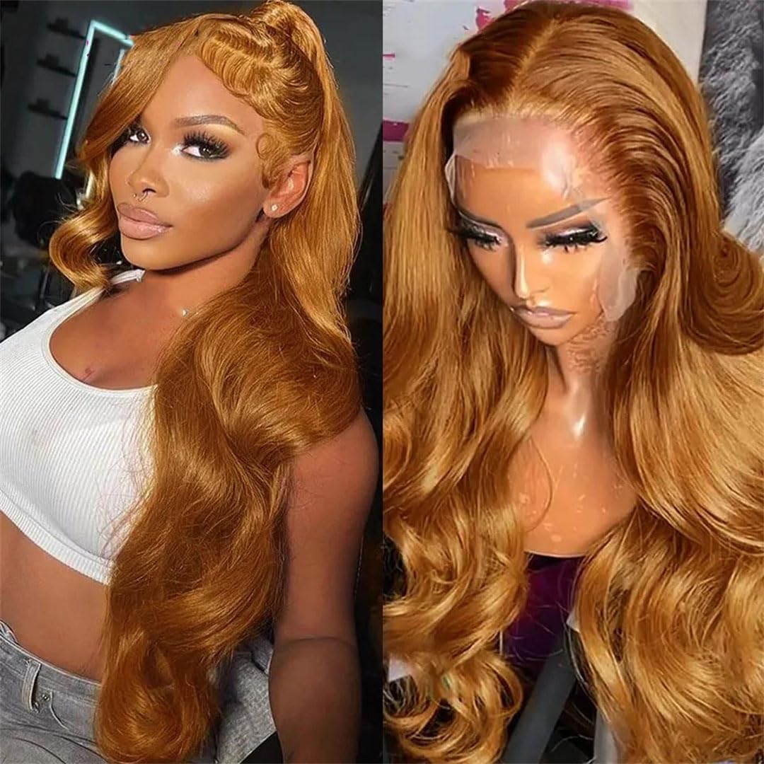 Brown Lace Front Wig Human Hair For Women 13X4 Lace Frontal Wigs Blonde Colored Body Wave Lace Wigs