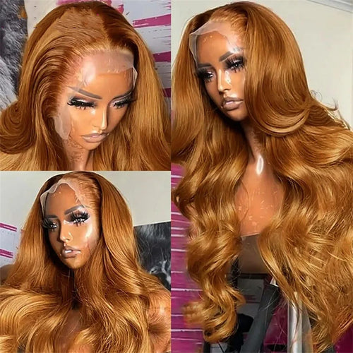 Brown Lace Front Wig Human Hair For Women 13X4 Lace Frontal Wigs Blonde Colored Body Wave Lace Wigs
