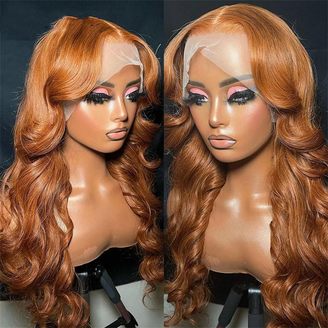 Brown Lace Front Wig Human Hair For Women 13X4 Lace Frontal Wigs Blonde Colored Body Wave Lace Wigs