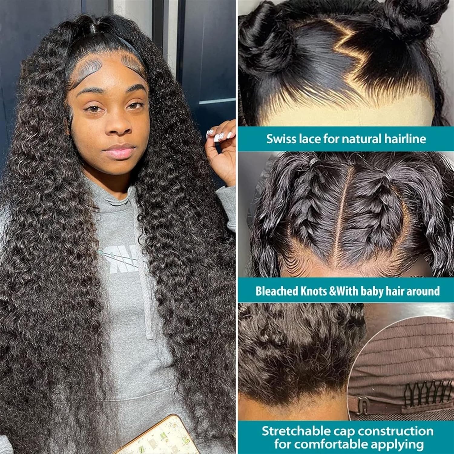 Glueless Lace Frontal Wigs Brazilian Hair