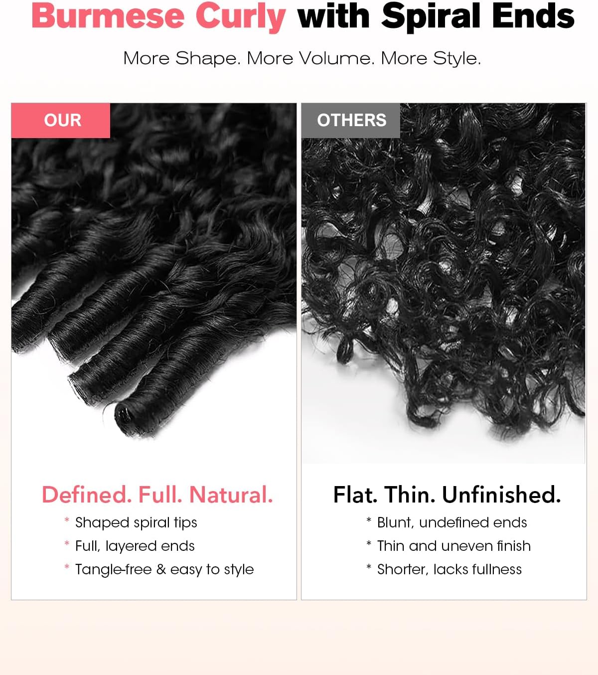 Burmese Curly 9x6 Glueless Human Hair Wig with Spiral Curls Ends,220 Density Drawstring Pre Plucked Pre Cut Wear and Go HD Lace Closure Wig Effortless Style Breathable for Black Women 16 Inch