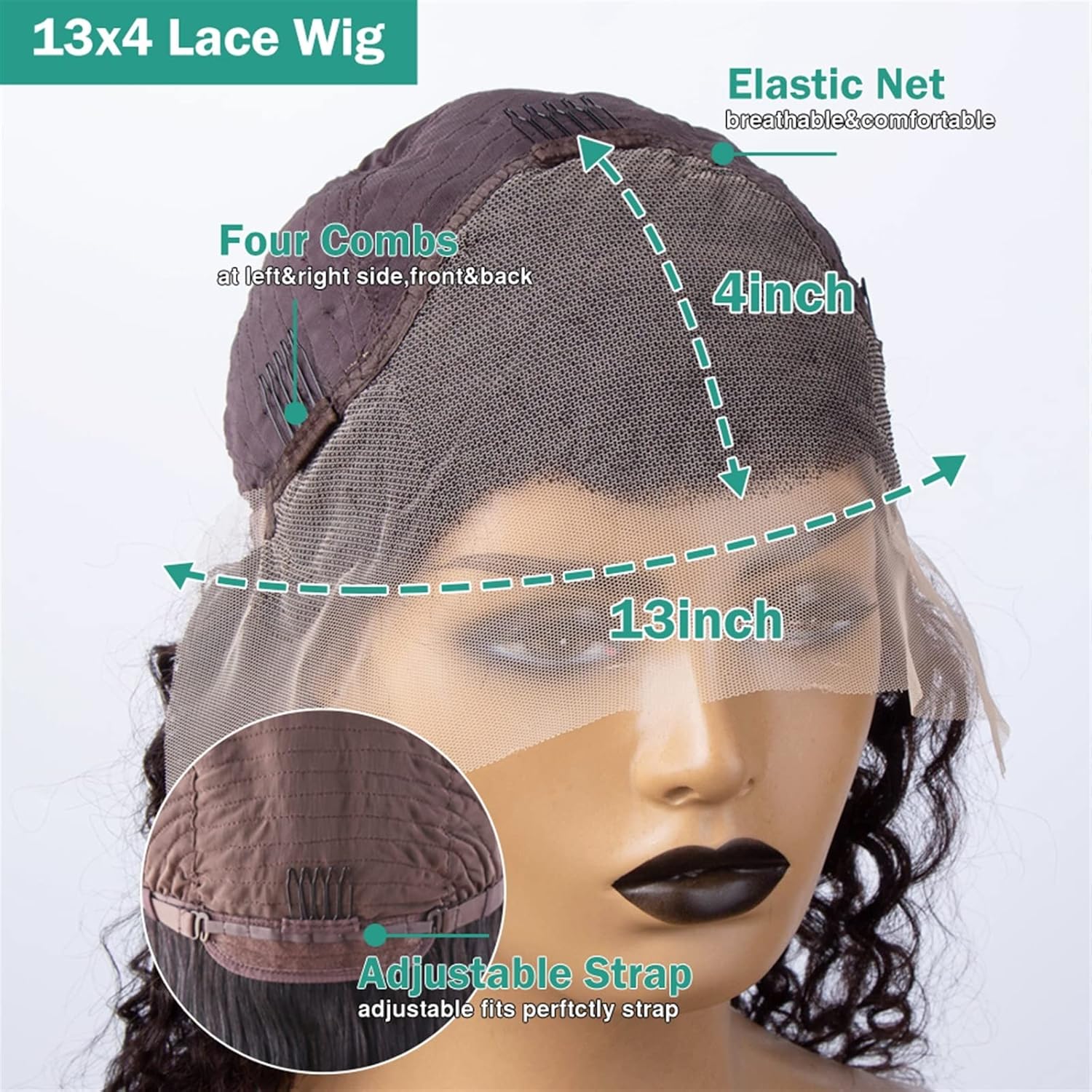 Glueless Lace Frontal Wigs Brazilian Hair